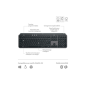 Clavier Logitech MX Keys S Clavier Sans Fil Rechargeable USB C, Silencieux, Plat, Retroeclaire Graphite