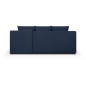 TEIJO Canapé d'angle convertible - Tissu bleu foncé - L 197 x P 91/132 x H 82 cm