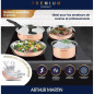 Batterie de cuisine 6 pieces - ARTHUR MARTIN - AM516GT - 3 couches triple action - Tous feux dont induction