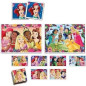 Clementoni - Edukit - Disney Princesses - Coffret apprentissage 4 en 1 - 2 puzzles, 1 mémo, 1 jeu de 6 cubes - Fabriqué en Ita