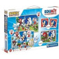 Clementoni - Edukit - Sonic - Coffret apprentissage 4 en 1 - 2 puzzles, 1 mémo, 1 jeu de 6 cubes - Fabriqué en Italie -Dés 4a