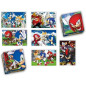 Clementoni - Edukit - Sonic - Coffret apprentissage 4 en 1 - 2 puzzles, 1 mémo, 1 jeu de 6 cubes - Fabriqué en Italie -Dés 4a