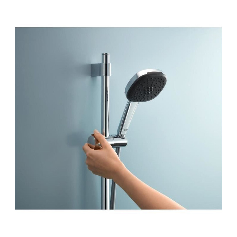 Ensemble de douche avec pommeau 3 jets, barre et flexible - GROHE Vitalio Comfort 110 26096001 - Sélection facile - Economie d'