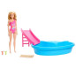 Barbie - Poupée et accessoires - Coffret poupée blonde avec piscine