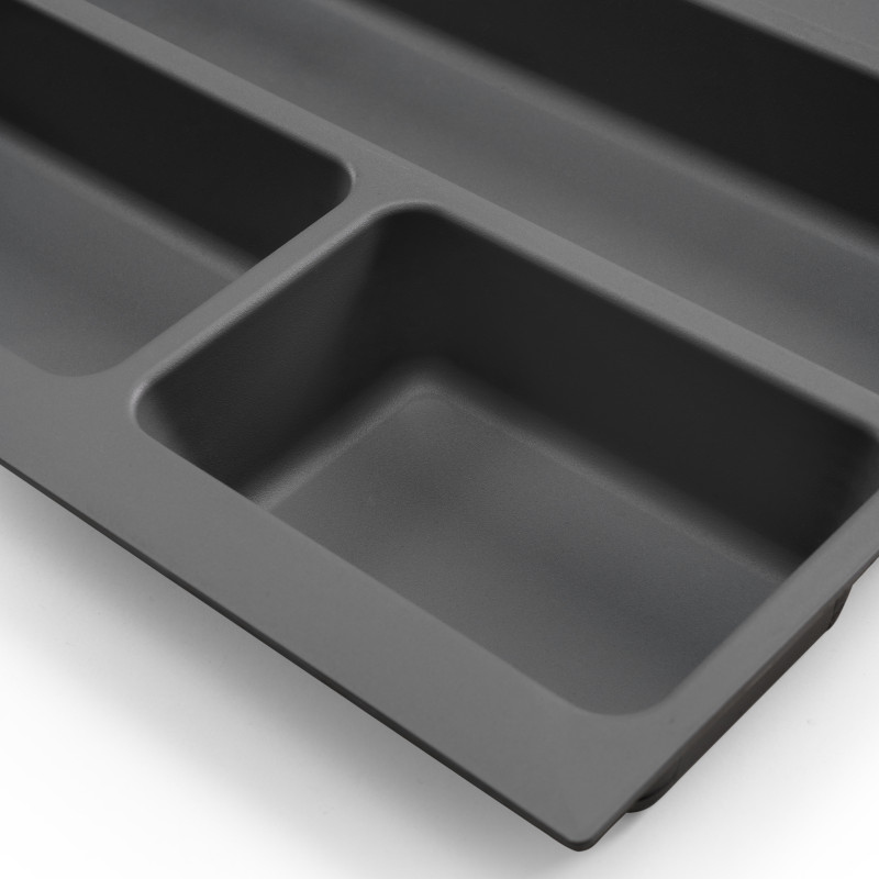 Emuca 8332323 Range couverts Optima pour tiroir universel, module 1.000mm, Plastique, Gris antracite