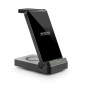 Chargeur 3 en 1 Urban Factory Powee Pro avec fonction stand pour Smartphone Smartwatch et Ecouteurs 22,5 W Noir