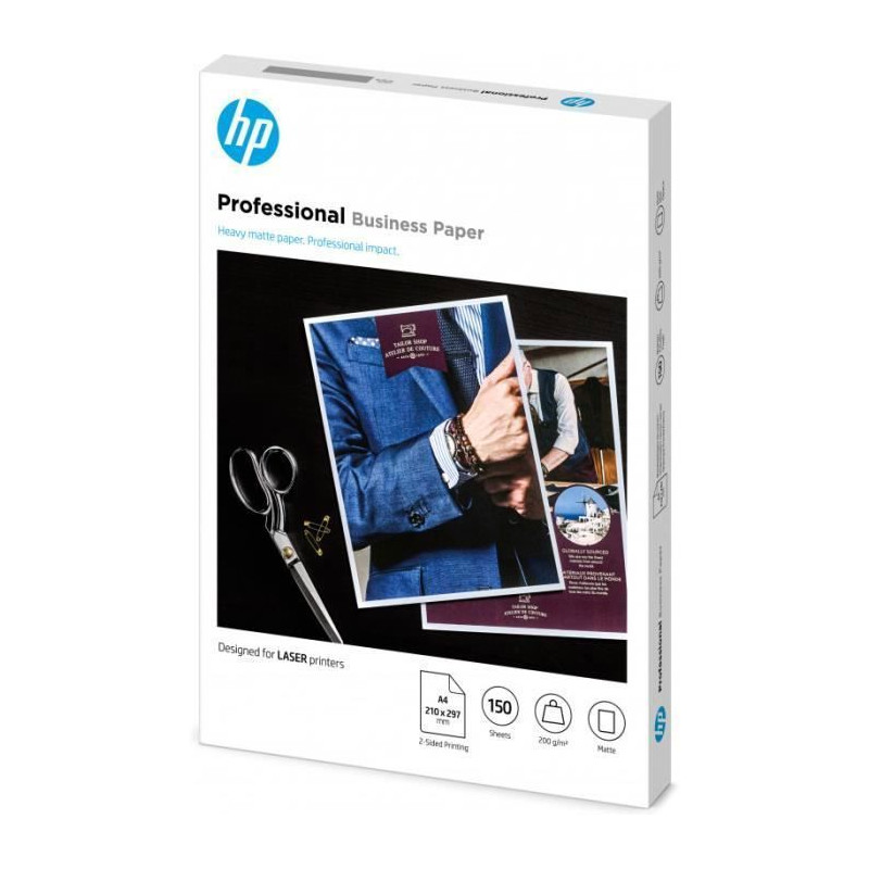 hp  hp prof matte lj a4 200g 150sh fsc paper Cartouche HP 7MV80A. Format de papier: A4 (210x297 mm), Utilisation recommandée: