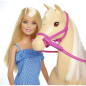 Poupée Barbie et son cheval - BARBIE - Blonde - Accessoires d'équitation inclus