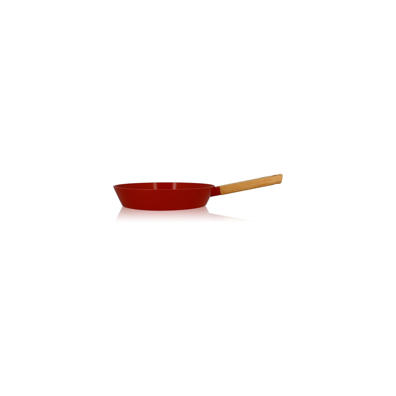 Poele sauteuse Ogo POELE ECTOR 28 CM EN ALUMINIUM REVETEMENT CERAMIQUE PAPRIKA AVEC MANCHE EN BOIS