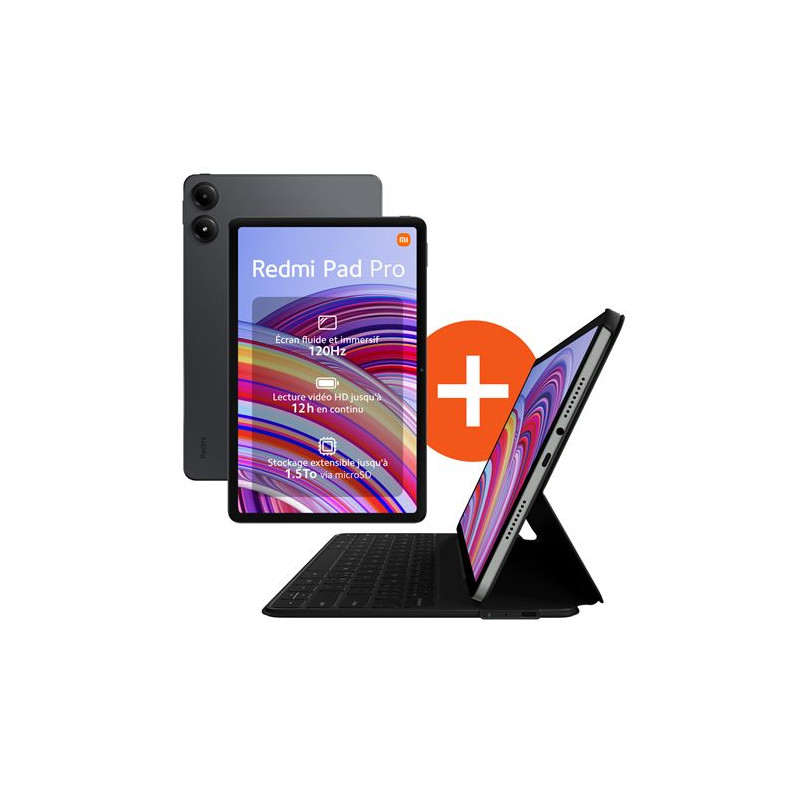 Pack Tablette tactile Xiaomi Redmi Pad Pro 12,1" Wifi 128 Go Gris + Clavier