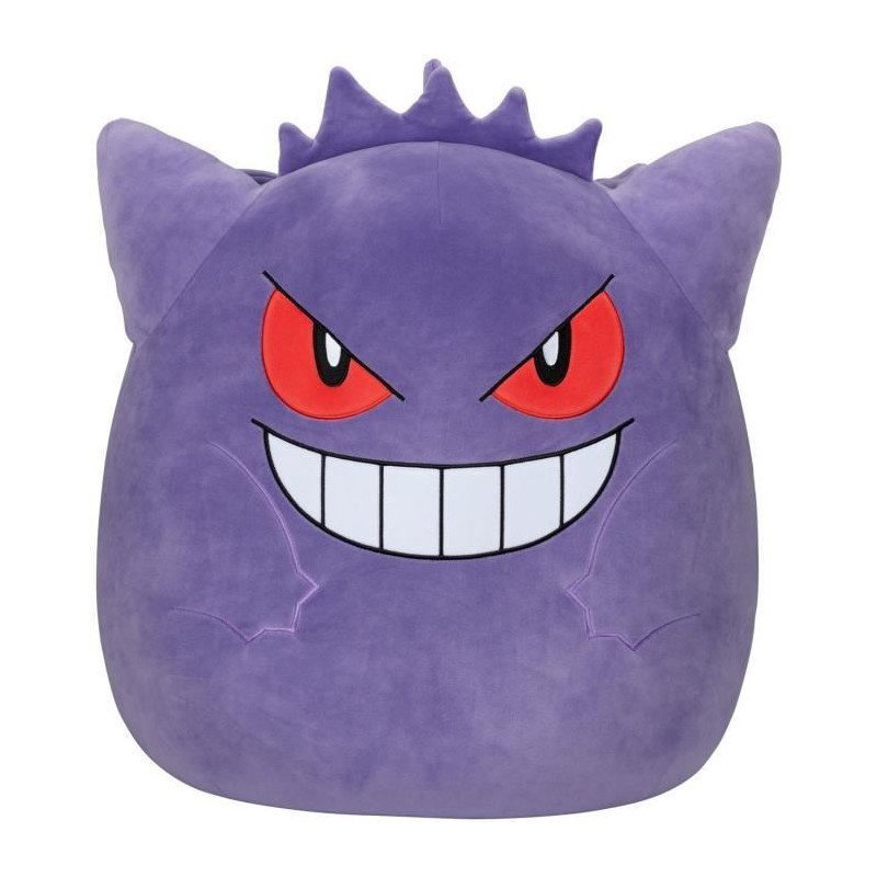 Peluche - BANDAI - Pokémon - Squishmallows 50 cm - Ectoplasma (Gengar) - Grande peluche ultra-douce - Licence officielle Pokém