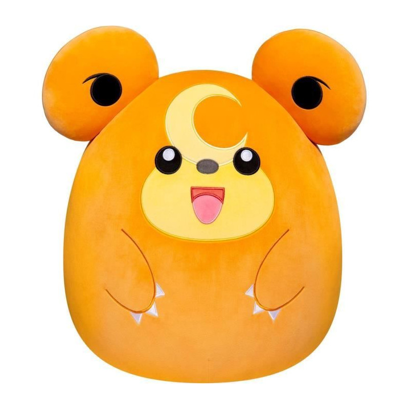 Peluche - BANDAI - Pokémon - Squishmallows 50 cm - Teddiursa - Grande peluche ultra-douce - Licence officielle Pokémon