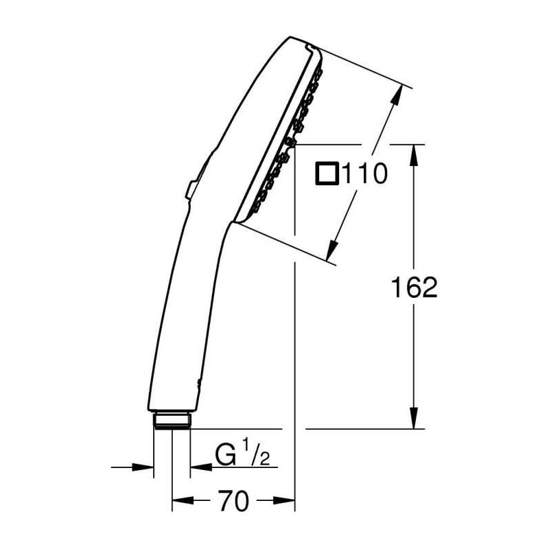 Pommeau de douche - GROHE Vitalio Comfort 110 26397001 - 2 jets (Pluie/Stimulant) - Sélection facile - Economie d'eau - Chromé