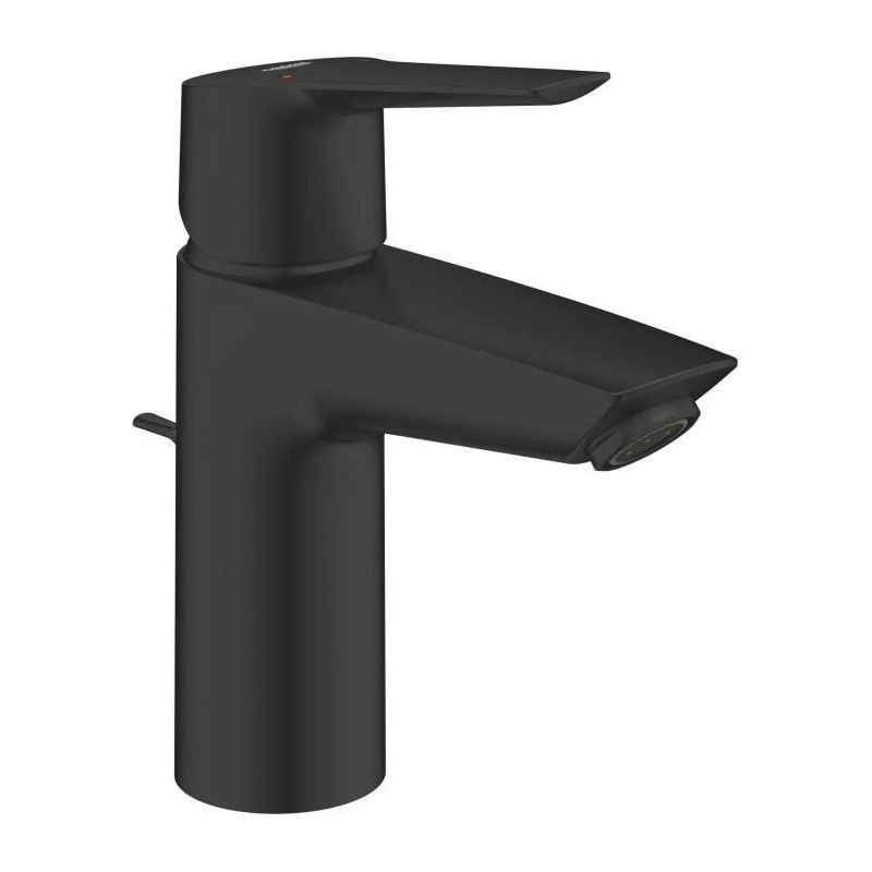 Mitigeur monocommande lavabo - GROHE Start - 242092432 - Noir mat - Taille S - Economie d'eau - Tirette et vidage