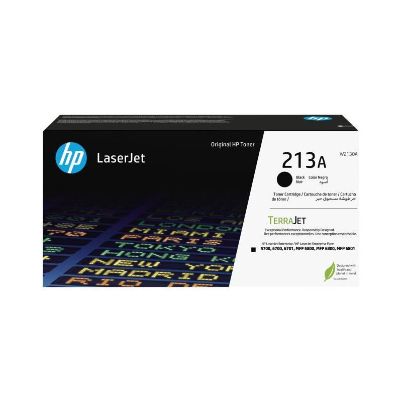 Cartouche de Toner HP 213A Noire Authentique (W2130A) pour HP LaserJet Enterprise 5700 / 6700 / MFP 5800 / 6800 /6801