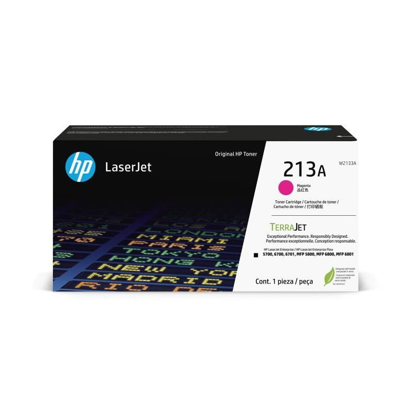 Cartouche de Toner HP 213A Magenta Authentique (W2133A) pour HP LaserJet Enterprise 5700 / 6700 / MFP 5800 / 6800 /6801