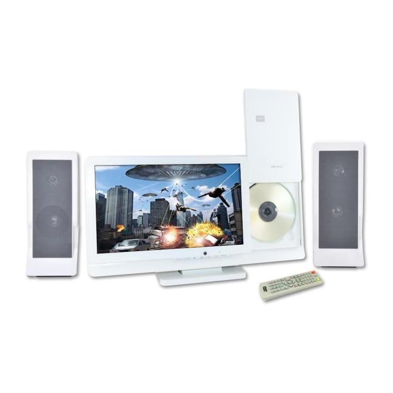 Chaîne HIFI - INOVALLEY - CH43-DVD - Lecteur DVD/CD - Écran 12 - 60W - FM - USB 2.0 - SD/MMC - AV - Multilingue - 2.0CH