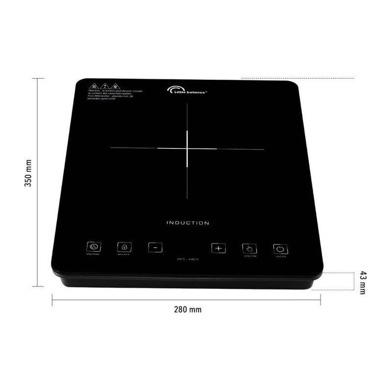 Plaque de cuisson - LITTLE BALANCE - 8575 - Little induction - 2000 W - 1 foyer - Noir