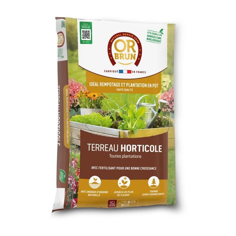 Terreau horticole - OR BRUN - OBRTHOR35N - 35 L