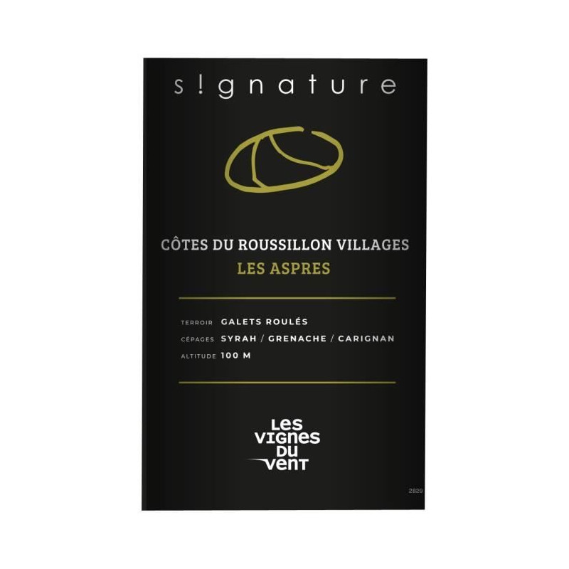 Signature Les Aspres Vignes du Vent 2022 Côtes du Roussillon Villages - Vin rouge de Languedoc