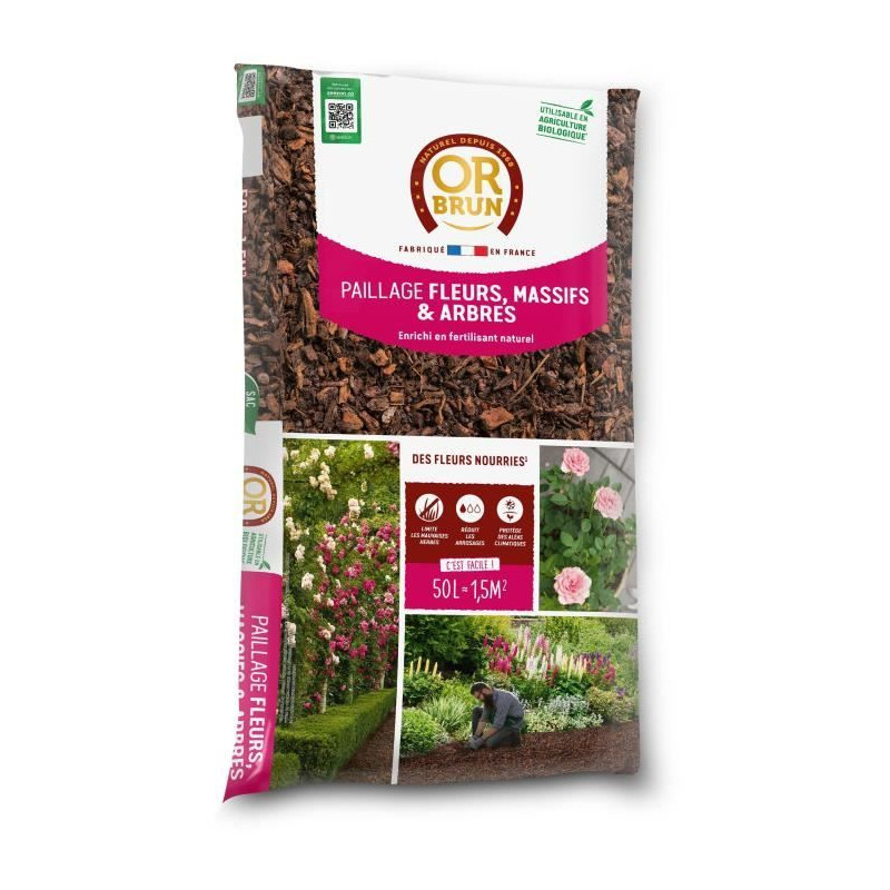 Paillage massifs et arbres - OR BRUN - OBRPFPF50N - 50 L