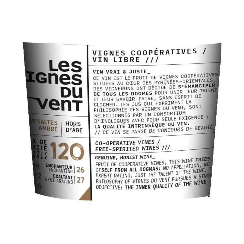 Vignes du Vent IC120 Hors d'Age Rivesaltes Ambré - Vin Doux Naturel