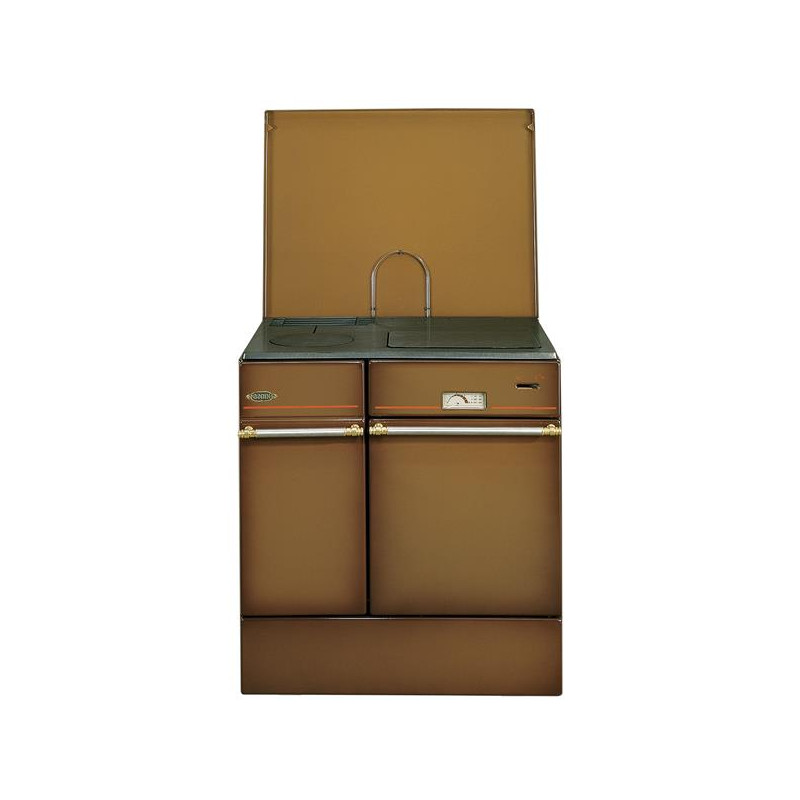 Godin 240162000873-Cuisinière bois Arpège 75cm 10kW buches 50cm BRUN FONCE de GODIN - 240162BRUNFONCEPOLI