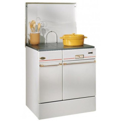 Godin 240162000810-Cuisinière bois Arpège 75cm 10kW buches 50cm BLANC dessus GODIN - 240162BLANCPOLI