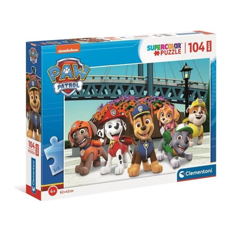 Clementoni - Pat' Patrouille - Puzzle 104 pieces Maxi - Mixte - 4 ans et plus - Fabriqué en Italie