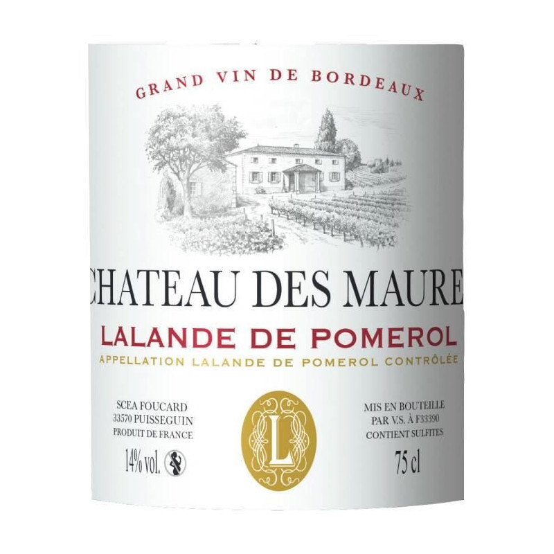 Château des Maures 2020 Lalande de Pomerol - Vin rouge de Bordeaux