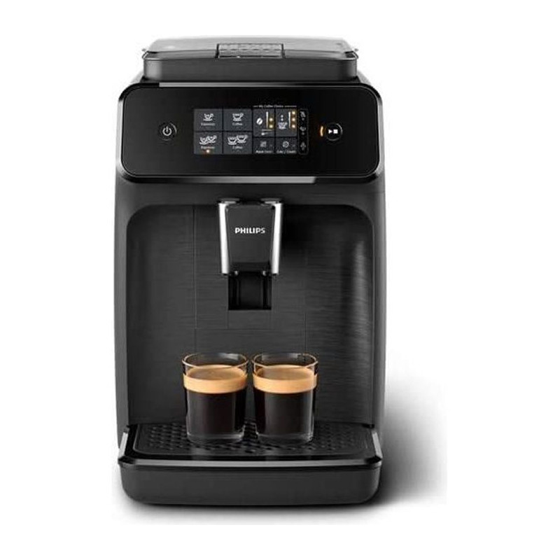 Machine a café expresso a café grains PHILIPS EP1200 - Noir Mat - Avec broyeur - 2 boissons - Ecran tactile - AquaClean