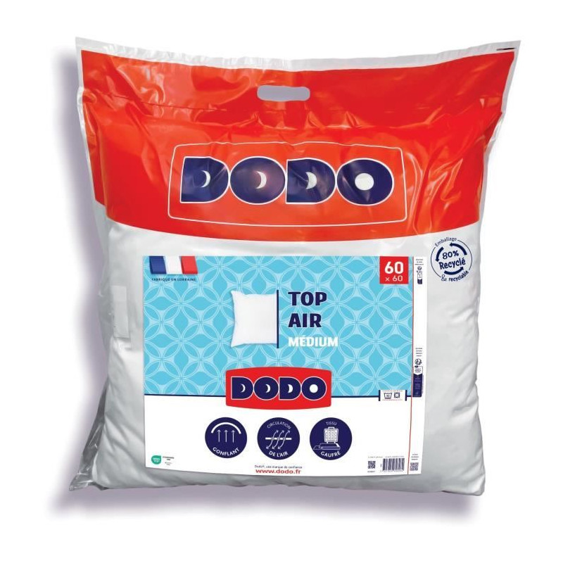 Oreiller - DODO - MEDIUM TOP AIR - 60 x 60 cm - Blanc