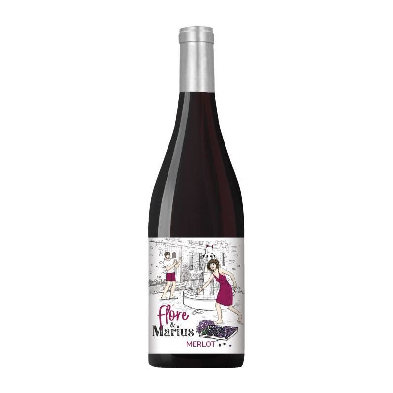 Flore & Marius 2022 IGP Atlantique Merlot - Vin rouge de Bordeaux