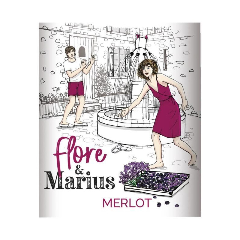 Flore & Marius 2022 IGP Atlantique Merlot - Vin rouge de Bordeaux