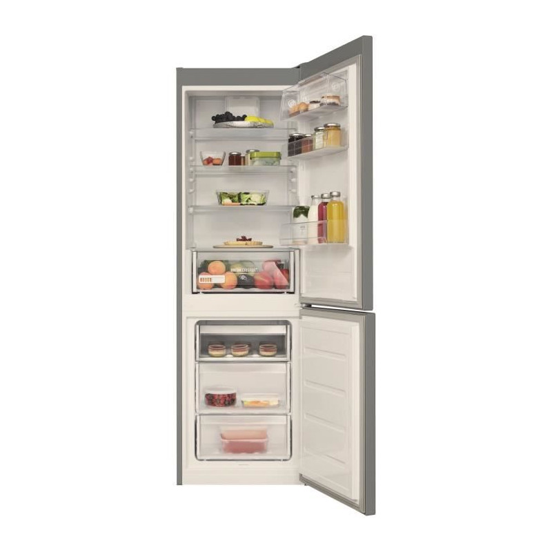 Réfrigérateur congélateur bas - HOTPOINT H8A2ES - 337 L (226L +111 L) - Froid brassé - Classe E - L69 cm x H 193,5 cm - silv