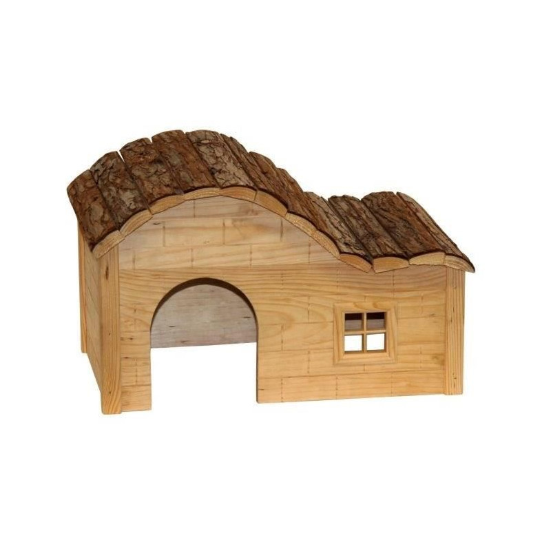 Maison pour rongeur - KERBL - Nature - Toit galbé - 40 x 25 x 25 cm