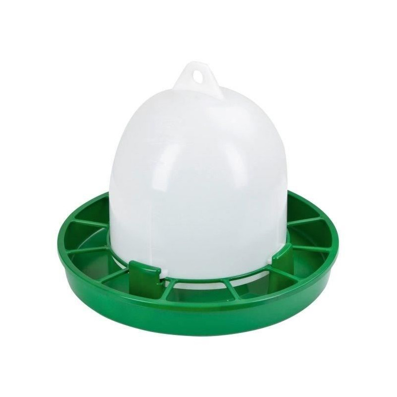 Nourrisseur plastique poules - KERBL - 24 cm - Ø30 cm - 2,5 kg - Blanc / Vert