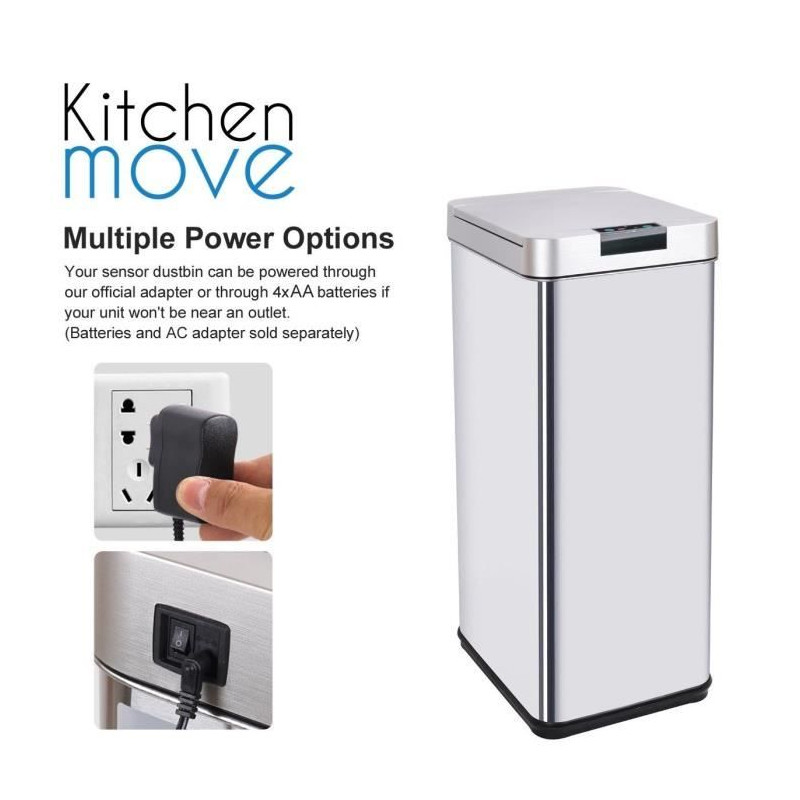 KITCHEN MOVE Poubelle automatique PARKSIDE - 50L - Inox avec cerclage