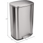 KITCHEN MOVE Poubelle de cuisine a pédale - Inox brossé - 50L - ADMIRAL