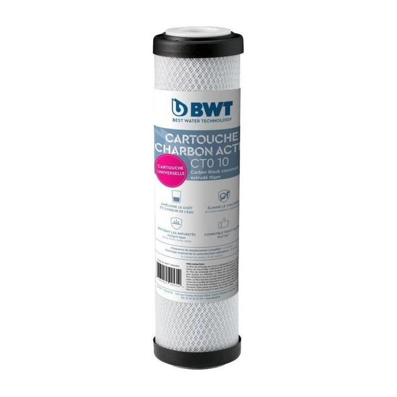 Cartouche - BWT - CARBOFILTER 93/4-10µm - Supprime particules fines de l'eau