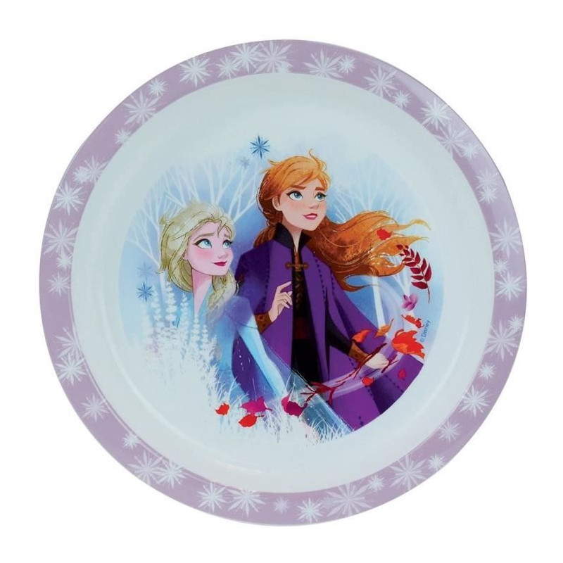 Lot Vaisselle Disney Reine des Neiges - FUN HOUSE - 006379 - Assiette Creuse, Assiette Plate, Mug, Gourde et Gobelet avec Paille