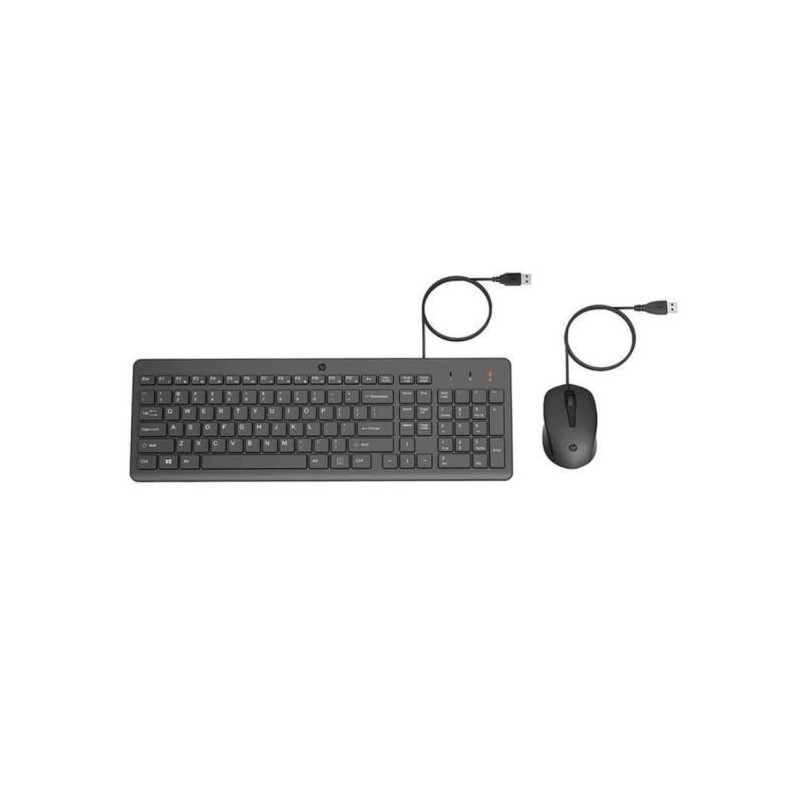 Clavier et souris filaires HP 150 Noir, AZERTY, précis et ergonomiques, clavier silencieux, touches ultraplates pour frappe rap