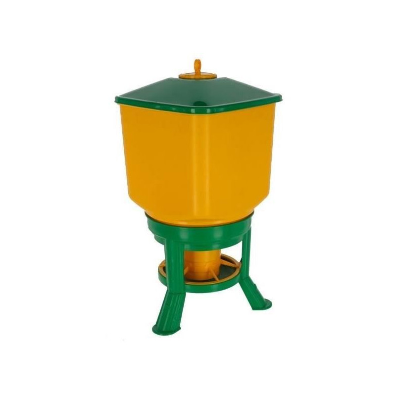 Nourrisseur automatique avec pieds - KERBL - 30 L - Jaune / Vert