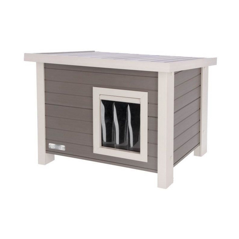 Maison pour chat - KERBL - ECO Eli - Gris / Blanc - 57 x 45 x 43 cm