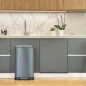 Poubelle de cuisine a pédale - GREENWICH - KITCHEN MOVE - 40L - Design - Gris mat en acier inox