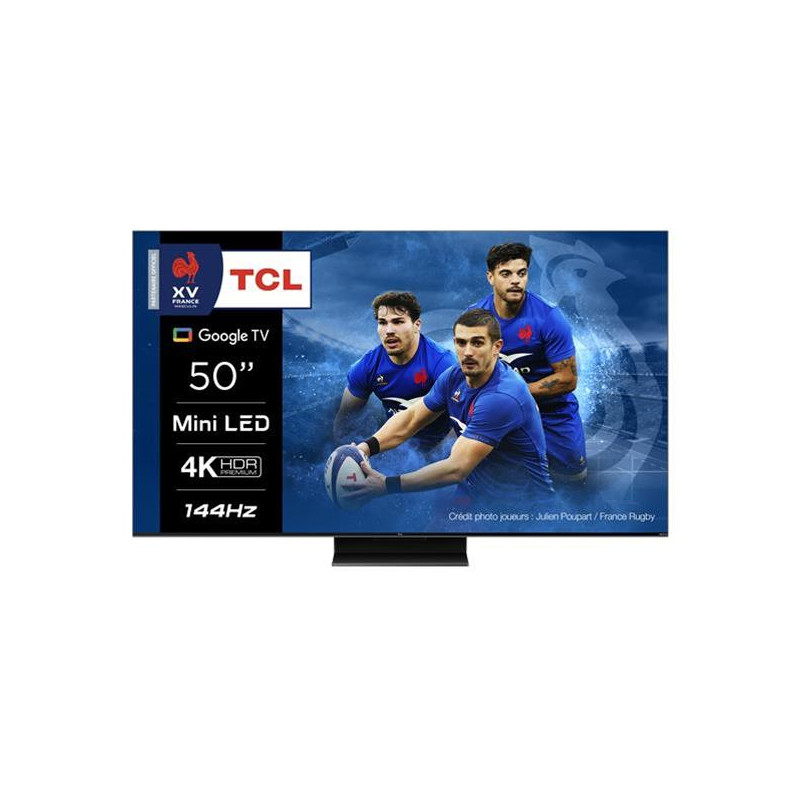 TCL QLED MINI LED 100HZ/144HZ, 4000PPI, Dolby Vis IQ-Atmos, DTS-HD, HDR10+, TCL - 50C809