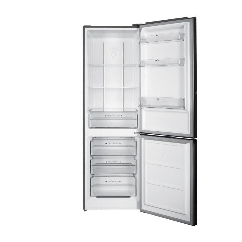 Réfrigérateur congélateur bas CONTINENTAL EDISON - 293L - Total No Frost(Sans givre) - 39 dB - L60 cmxH186cm - inox