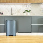 Poubelle de cuisine a pédale - ADMIRAL - KITCHEN MOVE - 50L - Design - Gris mat en acier inox