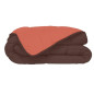 Couette Microfibre 400g/m² CALGARY Chocolat & Corail 200x200cm