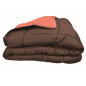 Couette Microfibre 400g/m² CALGARY Chocolat & Corail 200x200cm